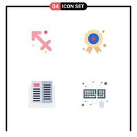 Mobile Interface Flat Icon Set of 4 Pictograms of astrology education greece independence day learning Editable Vector Design Elements