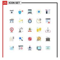 Universal Icon Symbols Group of 25 Modern Flat Colors of app ui metro interface vehicles Editable Vector Design Elements