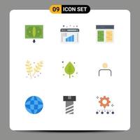 Stock Vector Icon Pack of 9 Line Signs and Symbols for autumn garden columns farming user Editable Vector Design Elements