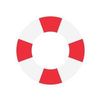 Red and white swim ring, swimming ring, life buoy icon in flat style design isolated on white background. vector