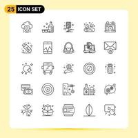 25 Line concept for Websites Mobile and Apps speed test camping ireland camp pin Editable Vector Design Elements