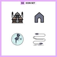 Universal Icon Symbols Group of 4 Modern Filledline Flat Colors of mosque ear moon instagram bluetooth Editable Vector Design Elements