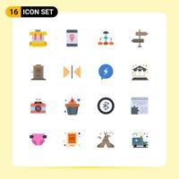 16 User Interface Flat Color Pack of modern Signs and Symbols of signs basic business arrows workflow Editable Pack of Creative Vector Design Elements