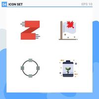 conjunto de iconos planos de interfaz móvil de 4 pictogramas de accesorios círculo calzado canadá puntos elementos de diseño vectorial editables vector