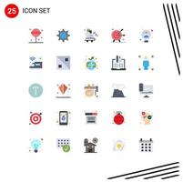 paquete de iconos de vector de stock de 25 signos y símbolos de línea para elementos de diseño de vector editables de logro de objetivo de carrito de marketing de bulbo