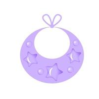 3d rendered lilac bib. Elements on white background. Vector