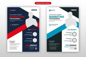 diseño de plantilla de folleto de volante de conferencia de marketing de negocios corporativos creativos, diseño de plantilla de vector de volante de seminario web de negocios abstracto