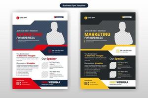 Creative Corporate Business Marketing Conference Flyer Brochure Template Design, abstract business webinar flyer vector template design