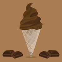 chocolate and chocolate bar ice cream cones vector