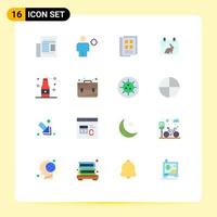 Modern Set of 16 Flat Colors Pictograph of date day position calender notebook Editable Pack of Creative Vector Design Elements