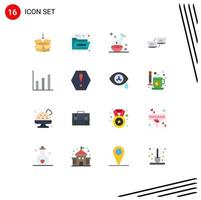 Modern Set of 16 Flat Colors Pictograph of information connection healthcare competers exchange Editable Pack of Creative Vector Design Elements