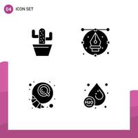 User Interface Solid Glyph Pack of modern Signs and Symbols of cactos breakfast spring drawing croissant Editable Vector Design Elements