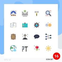 conjunto de 16 iconos de interfaz de usuario modernos símbolos signos para tarjetas juego de estrategia de equipo táctico paquete editable de elementos creativos de diseño de vectores