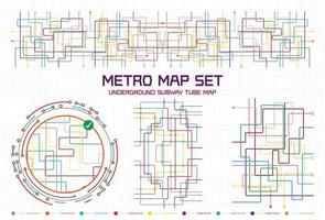 esquema de metro de tubo de mapa retro transparente. red compleja de transporte de la ciudad. mapa subterráneo. plantilla de diseño de mapa dlr y crossrail. trazos en vivo incluidos. vector