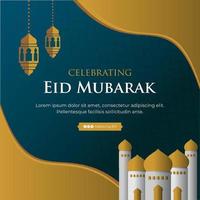 Islamic eid celebration social media post template vector