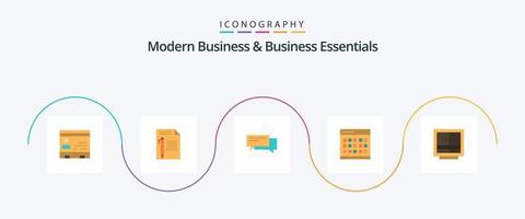 Paquete de 5 íconos planos de negocios modernos y esenciales para negocios que incluye conversación. burbujas editar. burbuja. escribe vector