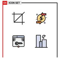 4 iconos creativos, signos y símbolos modernos de la herramienta clave de recorte, forma de dólar, elementos de diseño vectorial editables vector
