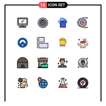 Universal Icon Symbols Group of 16 Modern Flat Color Filled Lines of resource diagram plumbing analysis computing Editable Creative Vector Design Elements