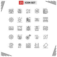 Universal Icon Symbols Group of 25 Modern Lines of task supermarket cable real location Editable Vector Design Elements