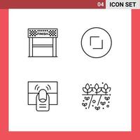 Pictogram Set of 4 Simple Filledline Flat Colors of finish click race circle hand Editable Vector Design Elements