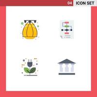 Universal Icon Symbols Group of 4 Modern Flat Icons of india charger business process ecology Editable Vector Design Elements