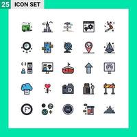 Universal Icon Symbols Group of 25 Modern Filled line Flat Colors of coding app tower service hammer Editable Vector Design Elements