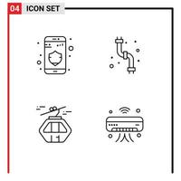 4 Creative Icons Modern Signs and Symbols of data canada mechanical plumbing scandinavia Editable Vector Design Elements