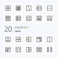 20 Layout Line icon Pack like layout view grid small layout vector