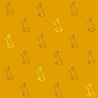 Seamless pattern with cute hand drawn rabbit in doodle style,Easter illustration with bunny,holiday decoration,print for wrapping paper,wallpaper,textile and fabric design,bookend in simple kids style vector