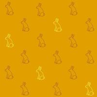 Seamless pattern with cute hand drawn rabbit in doodle style,Easter illustration with bunny,holiday decoration,print for wrapping paper,wallpaper,textile and fabric design,bookend in simple kids style vector