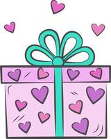 Vector illustration of a gift for Valentine's Day and March 8.A declaration of love.A holiday card.Design for the Internet, banners,web pages and mobile applications,books, magazines, icons.