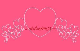 heart line art in continuous line drawing style vector illustration