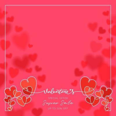 valentine's day sale promotion square banner