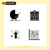 Universal Icon Symbols Group of 4 Modern Solid Glyphs of baby arrows pram home direction Editable Vector Design Elements