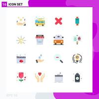 16 Universal Flat Color Signs Symbols of check business local machine close Editable Pack of Creative Vector Design Elements