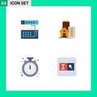 4 Creative Icons Modern Signs and Symbols of analog office module estate alert Editable Vector Design Elements