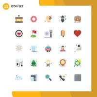 Universal Icon Symbols Group of 25 Modern Flat Colors of lamp light save lantern solution Editable Vector Design Elements