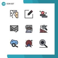 Set of 9 Modern UI Icons Symbols Signs for plan architecture book spam message Editable Vector Design Elements