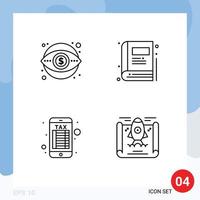 Universal Icon Symbols Group of 4 Modern Filledline Flat Colors of business online banking money bookmark achievement Editable Vector Design Elements