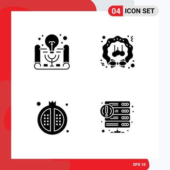 Set of Modern UI Icons Symbols Signs for active learning cooking project management wreath food Editable Vector Design Elements
