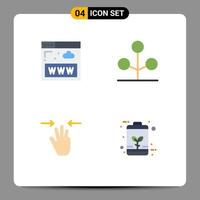 4 Creative Icons Modern Signs and Symbols of communications hand www nature three fingers Editable Vector Design Elements