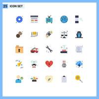 Pictogram Set of 25 Simple Flat Colors of column network user internet video Editable Vector Design Elements