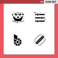 4 Universal Solid Glyphs Set for Web and Mobile Applications emots bitshares smiley options crypto Editable Vector Design Elements