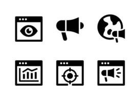 Simple Set of Digital Marketing Vector Solid Icons