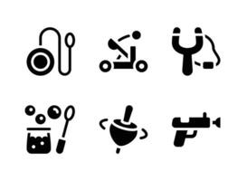 Simple Set of Children Toys Vector Solid Icons