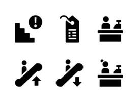 conjunto simple de iconos sólidos de vector de supermercado