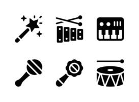 Simple Set of Children Toys Vector Solid Icons