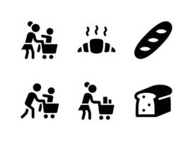 Simple Set of Supermarket Vector Solid Icons