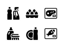 Simple Set of Supermarket Vector Solid Icons