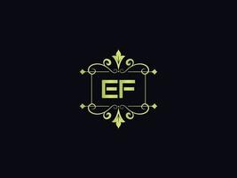 Minimal Ef Logo Image, Square Ef Luxury Logo Letter Vector Icon Design